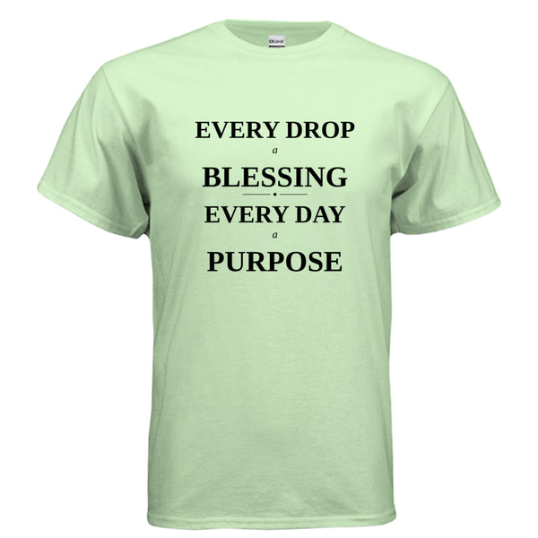 Every Drop a Blessing t-shirt in Mint Green - front view